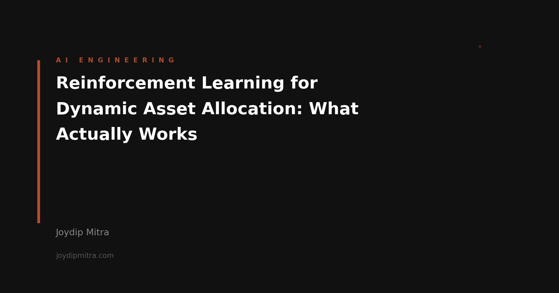 Reinforcement Learning for Dynamic Asset Allocation: What Actually ...